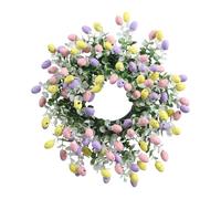 Easter Front Door Wreath - 15 Inch Spring Holiday Wreath | Colorful Eggs Outdoor Wreaths, Farmhouse Easter Decor for Porch, Wall, Garden, Yard, and Indoor Party