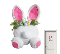 Easter Front Door Wreath, Bunny Butt Garland, Cute Artificial Spring Wreath Kit, Outdoor Indoor Decoration for Table Shelf Party Wedding, Colorful Floral Design, Lightweight Hanging for Home Decor