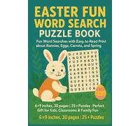 Easter Fun Word Search Puzzle Book: 25 Puzzles with Bunnies, Eggs, Carrots, and Spring Words for Kids Ages 6-10