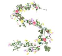 Easter Garland - 5,74 ft Spring Decor | Artificial Easter And Spring Garland, Perfect For Fireplace, Front Door, Patio, Balcony, Terrace, Fence, Home, School, And Window Decor For Holidays Party