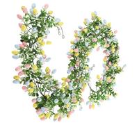 Easter Garland, 6.9 Ft Artificial Easter Egg Spring Garland for Mantle Home Stairs Decorations