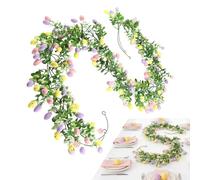 Easter Garland - Huevo de pastel artificial | 2 Pieces Spring Foliage Decor With Silk Leaves, Holiday Ornament For Home Indoor Party Wall Fireplace Mantel Stairs Window Display And Seasonal Celebratio
