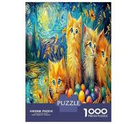 Easter Gatitos Puzzle Desafío Juguetes 1000 Piezas Gato Lindo Rompecabezas Pasatiempo Creativo para Adultos Y Niños A Partir De 12 Años 70x50cm/1000pcs