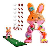 Easter Golf Set - Portable Mini Golf Game, Complete Club and Ball Course For Indoor Play, Lightweight Construction, Home Living Room Game Accessories, Fun Activity For Kids Adults Parties