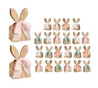 Easter Goodie Bags - 24 Pieces Rabbit Ears, Boho Dried Flowers, Gift Treat Bags, Spring Garden Gathering, High Performance Decor, Small Size For Birthday Egg Hunt Home School Room