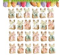 Easter Goodie Bags - 24 Pieces Rabbit Ears, Boho Dried Flowers, Gift Treat Bags, Spring Garden Gathering, High Performance Decor, Small Size For Birthday Egg Hunt Home School Room