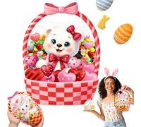 Easter Goodie Bags - 30 Pcs Bunny Sealing Clear Pouches with Handles, Resealable Plastic Easter Candy Bags, Spring Treat Bag for Kids Classroom, Party Favors, Basket Stuffers (G,10PCS)