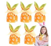 Easter Goodie Bags, Candy Bags Bunny Ears Pouch 20x9cm/7.87x3.54 Inches 5x Reusable Gift Pouches with Bow, Easter Party Favors, Holiday Decorations Supplies Cloth