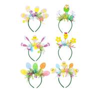 Easter Headband, Bunny Egg Headbands, Chicken Headbands, Hair Accessories, Easter Hair Bands, Adorable Headdress, Easter Day Hairband, 6 Hair Clips for Easter,9.51in Multicolor