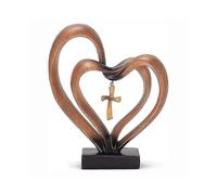 Easter Jesus Entwined Hearts Decor,with 2 Hearts, Jesus Decorations for Table Christian Standing