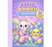 Easter Kawaii Coloring Book: 50 Cute Easter Coloring Pages for Kids Ages 3-7