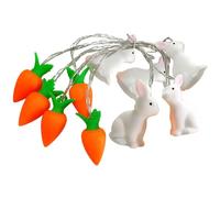 Easter Lights, LED Funny Bright Spring Decor, Zanahoria Easter String Lights Indoor Outdoor for Home Entryway Shelf Window Door Wall Garden Party