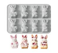 Easter Molds, Non-Stick Fondant Mould, Rabbits Silicone Mold, Easy Release Heat Resistant Mould, Bunny Silicone Mold For Cake Ice Soap Candle Cookie Dessert Candy Craft Party