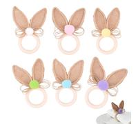 Easter Napkin Rings | Easter Serviette Buckles Set of 6 | Rabbit Ear Holiday Napkin Ring Holder,for Home Entertainers Seasonal Decorators Hospitality Christian Families Holiday Parties