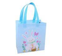 Easter Non Woven Bags with Handle Happy Easter Bags with Reusable Easter Bags Bunny Bags Easter Wohnheim-Aufbewahrungswürfel (Blue, 23 * 22)