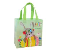 Easter Non Woven Bags with Handle Happy Easter Bags with Reusable Easter Bags Bunny Bags Easter Wohnheim-Aufbewahrungswürfel (Green, 23 * 22)
