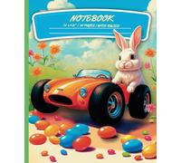 Easter Notebook, Composition Style for Journaling: Colorful Whimsical Easter Bunny, Toy Car, Jellybeans Design for Kids | Easter Basket Gift | 7.5 x 9.25" | 110 pages | Wide Ruled