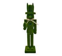 Easter Nutcracker Soldier - Decorative Wooden Nutcracker ¦ Wood Sculpture with Flocking Powder, Seasonal Ornament with Handcrafted Detailing, Home Accessories, Wooden Sculpture for Handcrafted