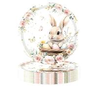 Easter Party Plates & Napkins - Paper Bunny Dinnerware, Spring Tableware, Tablecloth & Banner For Home, Kitchen, Living Room, Bedroom, Office, Farmhouse, Hotel, Apartment