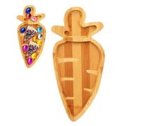 Easter Platter | Wooden Funny Charcuterie Board | Carrot Bunny Serving Platter Party Tray, Rustic Food Presentation Board, Decorative Holiday Table Accessory For Dessert Cookie Cake Fruit Snack Spring