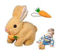 Easter Plush Stuffed Bunny, Interactive Electronic Pet Plush Toy, Soft Bunny with Sounds for Preschool Kids, Huggable Animal with Wiggle Ears and Twitching Nose, Educational Development Toy