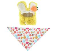 Easter Porch Duck Outfit - Cute Scarf And Bunny Hat Costume | Decorative Porch Duck Clothes For Celebration Display, Ṕorch Ďuck Clothing Easter Bunny Hat For Lawn Garden Backyard Holiday Event Spring