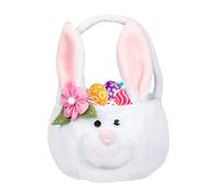 Easter Rabbit Bag, Easter Tote Bags, Rabbit Hand Basket, Holiday Egg Basket, Candy Toy Storage, Plush Bunny Baskets with Long Ears for Kids and Toddler, 7.87x5.91 Inch