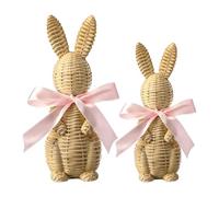 Easter Rabbit Decor - Handcrafted Bunny Statue Figurine | Artisanal Ceramic Sculpture with Painted Details, Seasonal Hare Ornament, Home Decorative Accessories for Table Centerpiece, Mantel, Desktop a