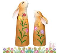 Easter Rabbit Figurines - Resin Decor | Resin Easter Rabbit Seasonal Decoration Figurines For Holiday Display, Ideal For Bookcase, Bookshelf, Display Cabinet, Dressing Table, Nightstand, Bedroom, And