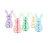 Easter Rabbit Hanging Decorations - 5 Pieces Rabbit Honeycomb Ball Pendant Decoration, Ball Pendant Decoration Hanging | Bunny Table Decor | For Indoor Outdoor Egg Hunt Tabletop Desk
