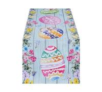 Easter Runner, Dining Table Linen, Farmhouse Holiday Décor, 72 x 13 Inches, Cute Bunny Pattern, Rustic Table Accent, Spring Party Supplies for Kitchen Home Gathering Event