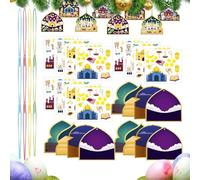 Easter Scene Stickers, 12 pegatinas Easter Game con Ropes, 5,12 x 4,72 pulgadas Make Your Own Eastern Jesus Ornament Set, Indoor Bible Plaything Activities, Fun Religious Craft for Kids