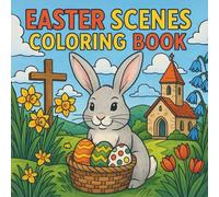 Easter Scenes Coloring Book: 50 Fun and Festive Designs for Kids and Adults to Celebrate Spring