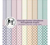 Easter Scrapbook Paper Pad: Vintage Spring Plaids Craft Paper Pad for DIY Card Making, Pastel Plaid Paper for Arts and Crafts Projects, 8.5 x 8.5 inch
