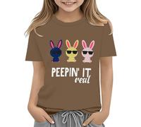 Easter Shirts for Toddler Boy Short Sleeve Tractor Bunny Tshirt for Kids Cotton Tee Tops 2 13 Years Glitzer Shirt Mädchen Blau, café, 2-3 años