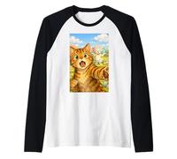 Easter Six Seven Cat Selfie 67 Bunny Rabbit para niñas y niños Camiseta Manga Raglan