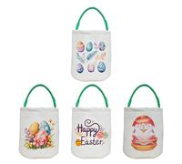 Easter Snack Bag, Large Capacity Storage Pouch, Canvas Egg Holder, Sturdy Design, Colorful Easter Theme for Candy, Toys, and Egg Hunts, 9,06 x 14,96 x 0,59 pulgadas