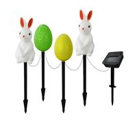 Easter Solar Lights Outdoor, Impermeable Bunny Pathway Lights, Energy Saving Adorable Yard Decorations for Lawn, Porch, Backyard, 1,57 x 1,57 pulgadas, Multicolor