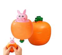 Easter Squeeze Toys, 2 Pieces Easter Carrot Bunny Favors, Soft Sensory Stress Relief Toy for Kids and Adults, Durable Squishy Material Design, Calming Hand Toy Set, Home School Classroom Accessory