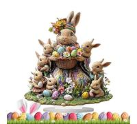 Easter Table Decorations | 17x20cm Festive Table Centerpieces - 2D Acrylic Tables Signs For Home Decor, Great Durability Easter Bunny Egg Tables Sign, Spring Desktop Ornament