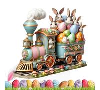 Easter Table Decorations, 19x20cm Easter Bunny Egg Sign For Table | Festive Feelings Spring Bunny Egg Desk Ornaments 2D Acrylic, Eye-catching Farmhouse Desktop Decorations For Home