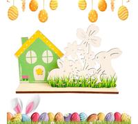 Easter Table Sign, Wooden Easter Bunny House, Easter Bunny Decorations, Rabbit Tabletop Centerpiece, Wooden Easter Decor, Easter Home Table Decor, Holiday Table Centerpiece, Easter Rabbit Table Sign,