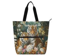 Easter Tigers Safari - Bolsas de mano para niños y niñas, bolsas góticas impermeables para profesores, bolsa de hombro con cremallera para la escuela y el tiempo de juego, suministros escolares