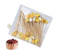 Easter Toothpicks, Wooden Holiday Appetizer Picks, Duck Designs, Decorative Fruit Sticks for Cakes, Desserts, Charcuterie Skewers, Spring Celebrations, Easter Table Decorations