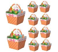 Easter Treat Holder - Candy Box Set, Giftable 10 Pack with Foldable Flaps, Pastel Bunny Design with Ribbon Tie, Party Favor Packaging for Kids Games Festival School Basket Fillers