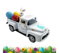 Easter Truck Decorations - Small Farm Style Model, Bunny Egg Display Set | Table Dorm Porch Decoration Kit with Living Room Home Kitchen Mantel Holiday Spring Celebration Decor