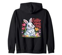 Easter Vibes Only Cute Spring Bunny Eggs - Cita Positiva Sudadera con Capucha