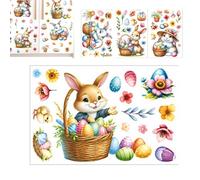 Easter Window Clings | Bunny Stickers PVC Decorations | Happy Easter Window Stickers | Decorative Easter Door Stickers | Indoor Outdoor Easter Decor Waterproof For Celebrating Easter