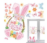 Easter Window Clings Decorations, Easter Window Clings, Double Sided Static Bunny Decals, Spring Holiday Decor, Reusable Stickers with Bright Colors, Easy to Apply and Remove for Festive Decoration