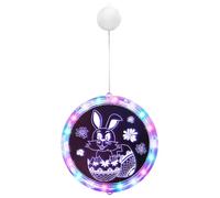 Easter Window Lights - Colorful Battery Operated Bunny Lights, LED Easter Bunny Window Light String with Suction Cups, Indoor and Outdoor Decorative Lighting for Wall, Mantel, Party, Porch, Home